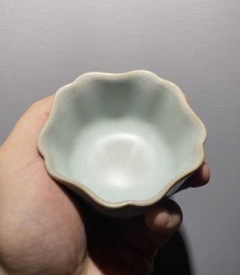 晓芳窑汝窑天青五瓣茶杯热销包邮茶具瓷器早期作品