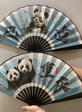 重庆10寸绢扇网红绢布折扇地方方言扇潮语扇子旅游纪念品地摊批发