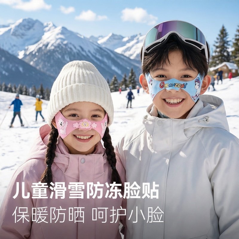儿童滑雪面罩卡通图案户外运动护脸保暖鼻贴防风防寒防冻脸贴,自行车/骑行装备/零配件,防风/尘保暖面罩,淘宝优惠券,粉丝福利购,淘宝优惠卷