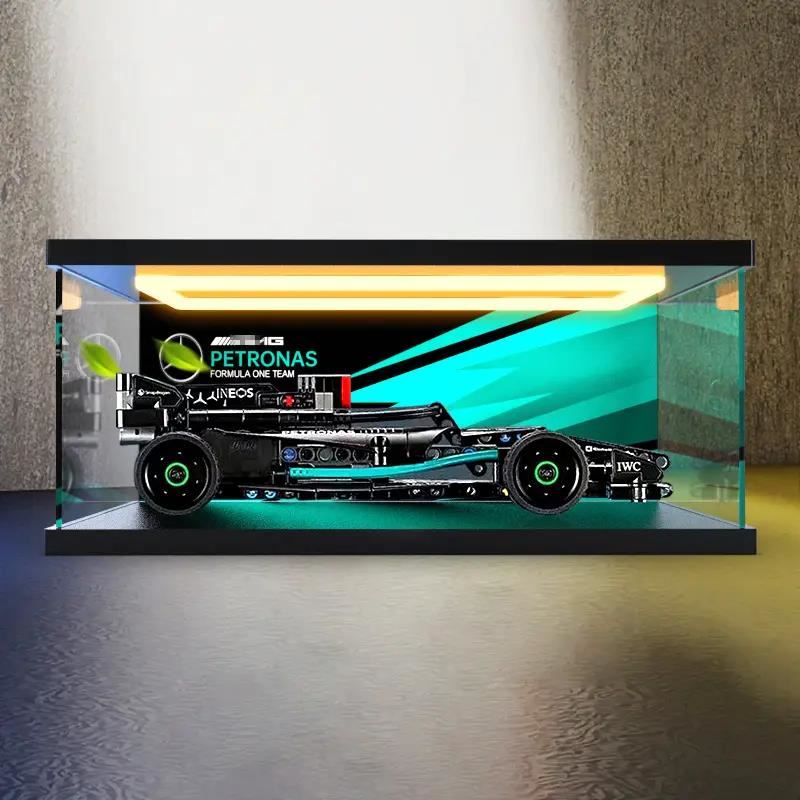 适用42165机械组梅赛德斯回力赛车模型罩亚克力灯光款收纳盒