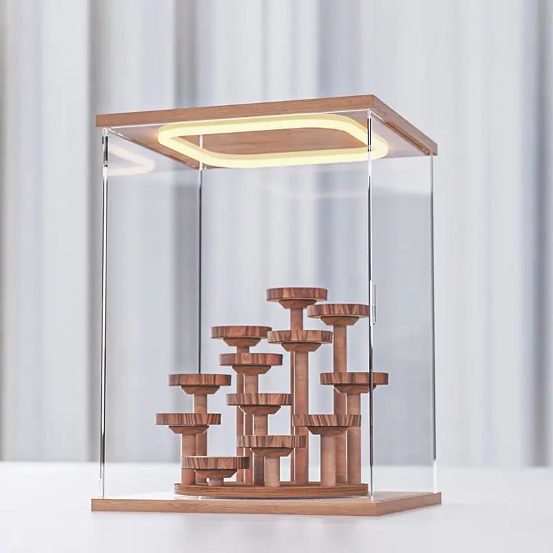 盲盒错落架泡泡玛特圆台展位陈列架手办摆件木桩造景亚克力收纳盒