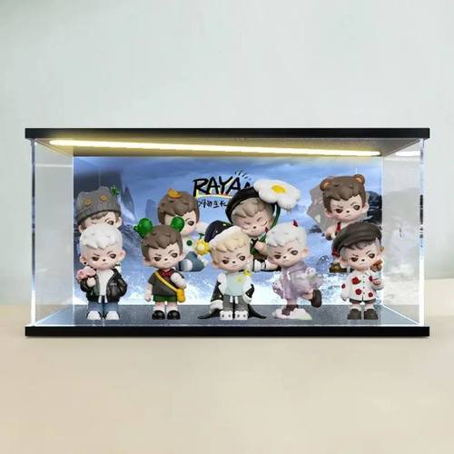 适用rayan 万物生长盲盒可爱娃娃摆件潮玩手办防尘罩亚克力收纳盒