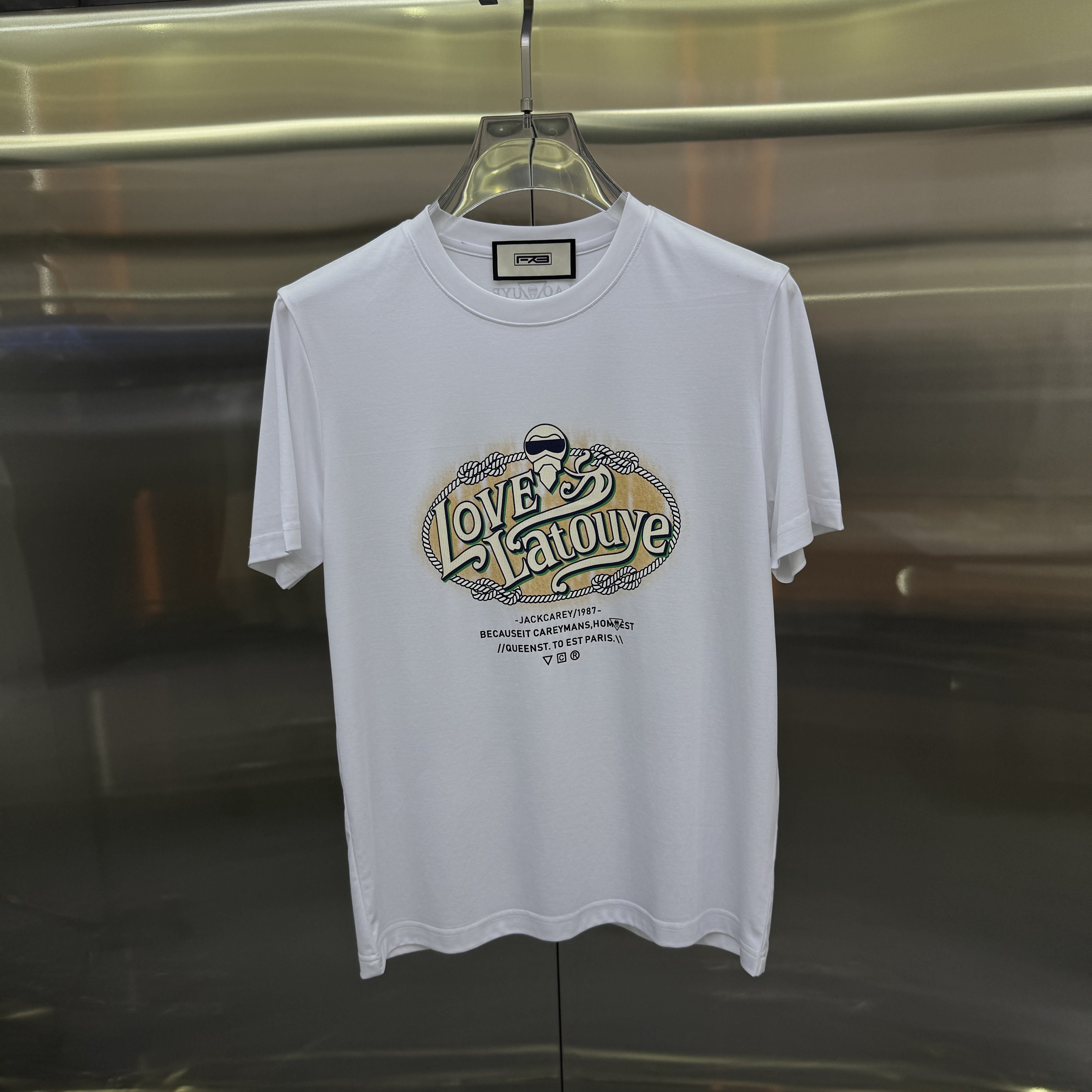 2026夏季新款欧货潮流网红字母印花大气时尚圆领男士修身短袖T恤