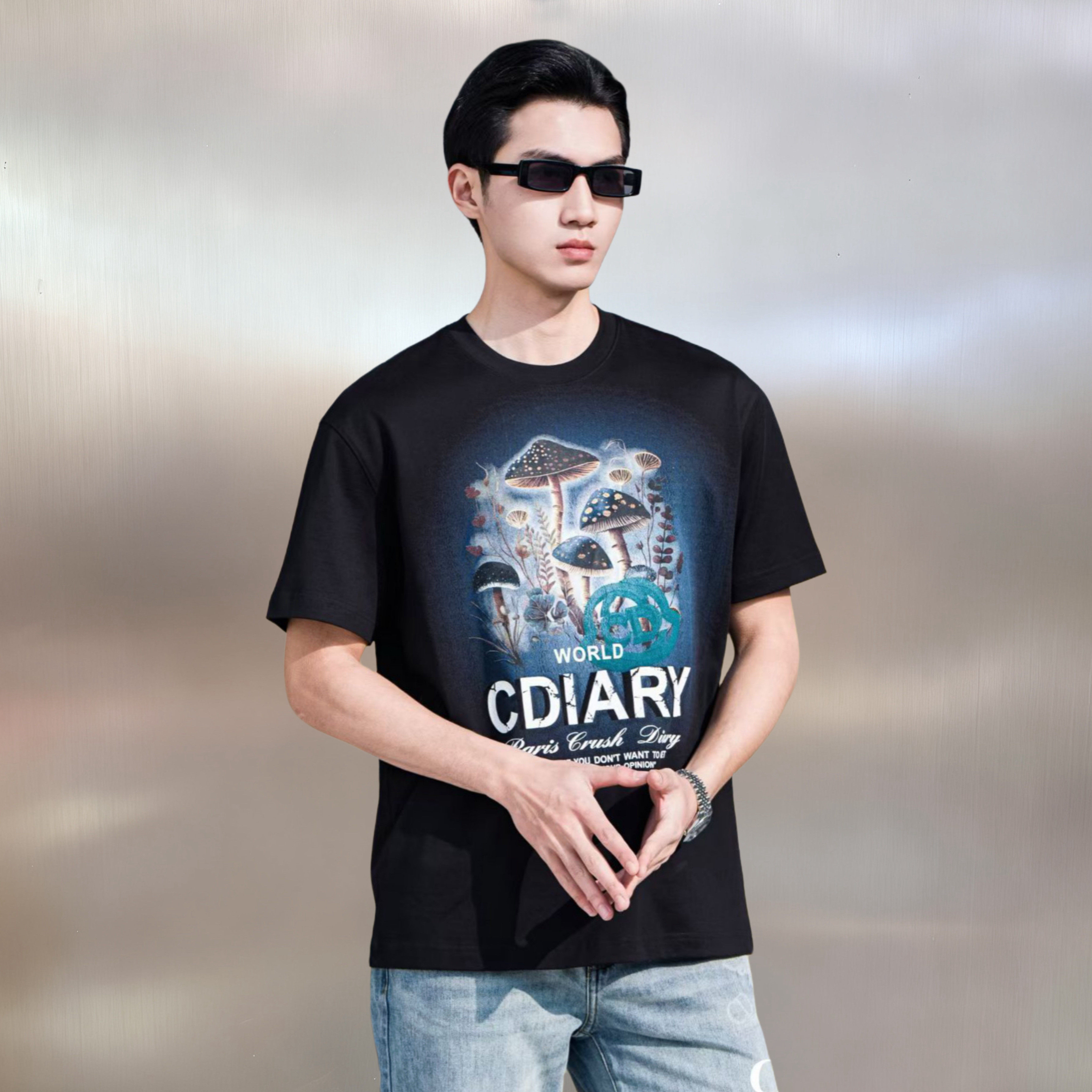 欧货潮牌2026夏季新款男士扩版印花休闲时尚短袖纯棉宽松T恤