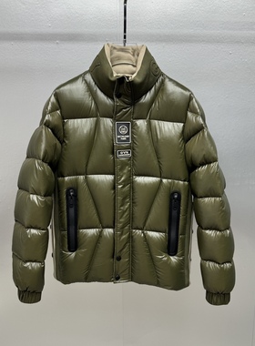 高端欧洲站25时尚立领羽绒服男士潮牌轻奢白鸭绒加厚保暖亮面外套