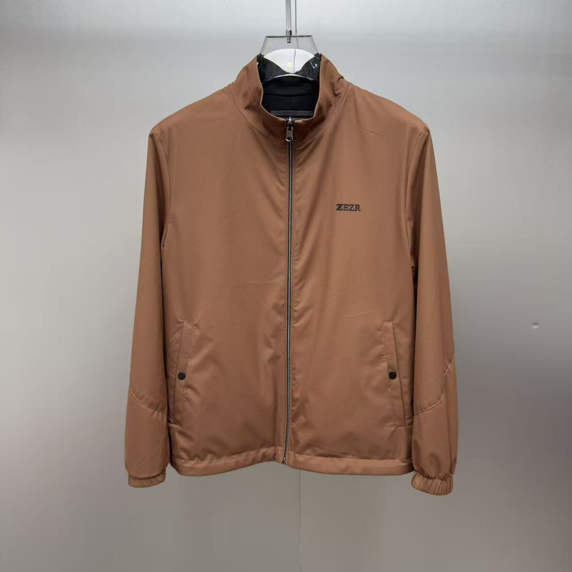 男士正反穿立领夹克春秋季双面穿休闲外套拉链款百搭宽松上衣简约