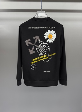 2025秋冬季新款潮流男士时尚休闲印花加烫钻百搭简约圆领套头卫衣