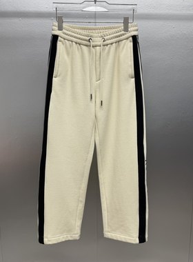 25秋冬加厚松弛感刺绣标装饰潮宽松时尚高个子加厚加绒男裤休闲裤