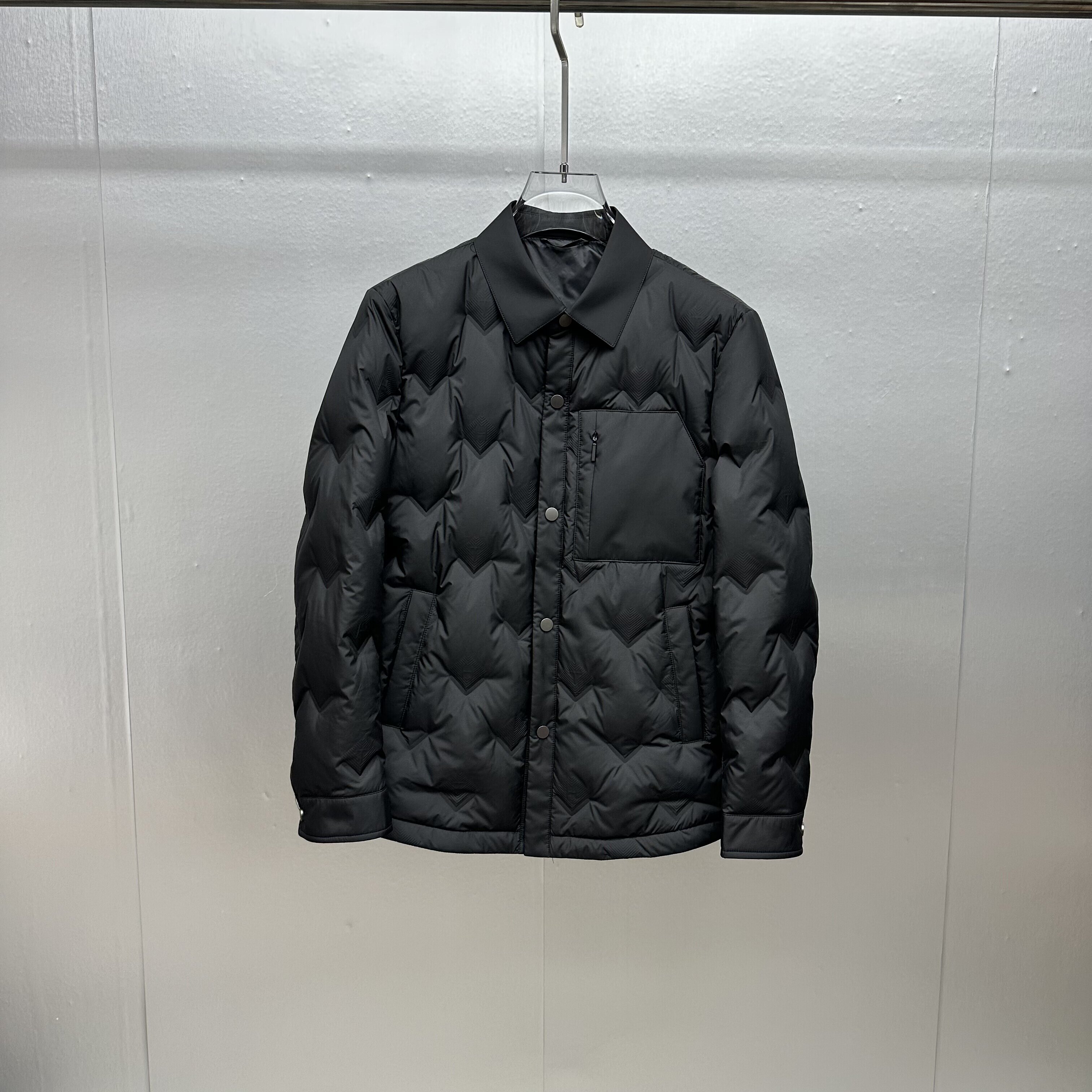 欧货商务衬衫领轻薄男士羽绒服25秋冬新款轻奢高级感休闲百搭外套