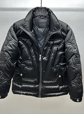 欧货冬季高端90白鸭绒男士夹克羽绒服25新款立体压纹保暖立领外套