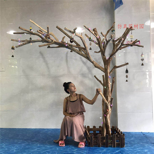 仿真餐厅干枝橱窗落地造型树
