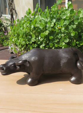 宜兴紫砂牛摆件雕塑工艺品生肖