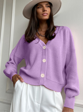 Autumn spring women's knitted base cardigans single clothes