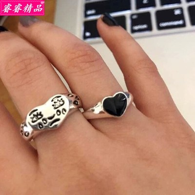 simple Black heart fashion knuckle ring female accessories