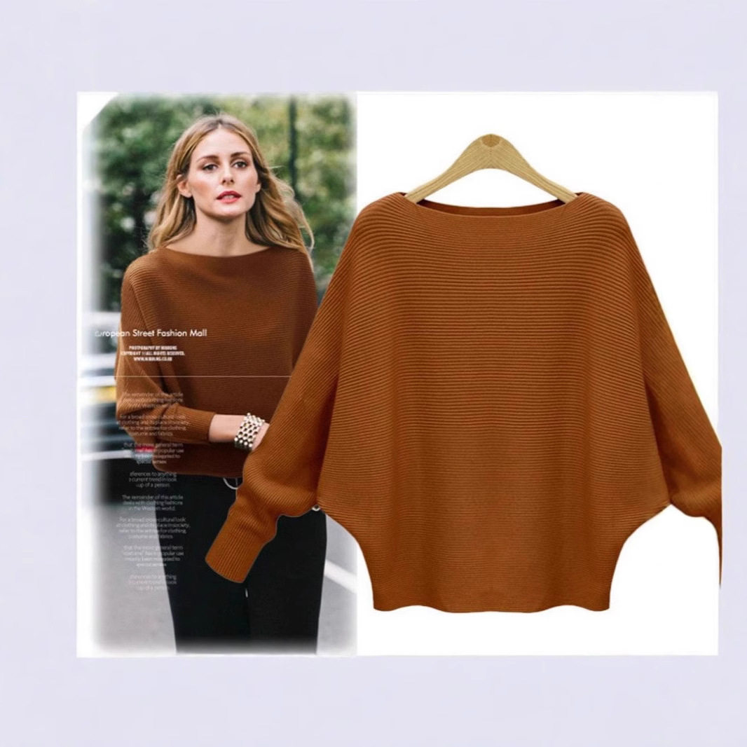 Loose knitted sweater oversized Plus-size women Pullover top