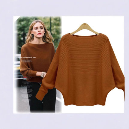 Loose knitted sweater oversized Plus-size women Pullover top