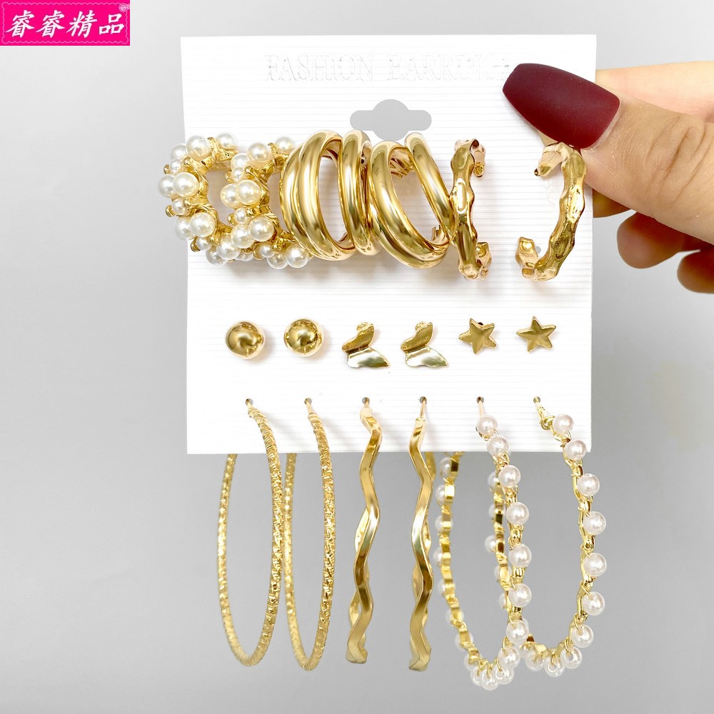 hyperbole Pearl alloy Earrings Butterfly Women studs jewelry