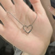 choker Heart Hollow Pendant Necklace Clavicle Chain Simple