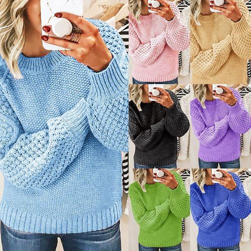 Autumn winter women's knitted sweater loose fitting clothes