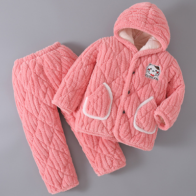 冬季儿童睡衣加厚法兰绒