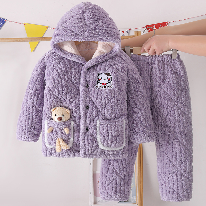 2024冬季儿童珊瑚绒睡衣