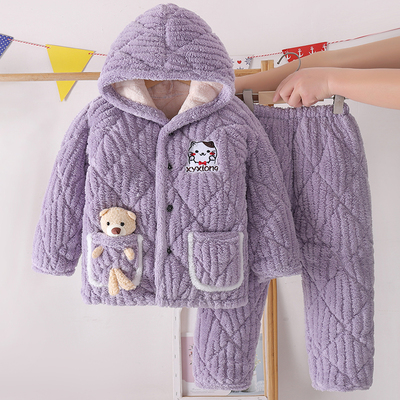 2024冬季儿童珊瑚绒睡衣