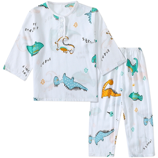 夏季青少年棉绸睡衣短袖短裤绵绸薄款男童大童初中高中学生家居服