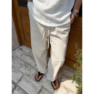 春季 2.0 新款 休闲裤 SANBAI叁佰 子男宽松棉麻透气长裤 棉麻长裤