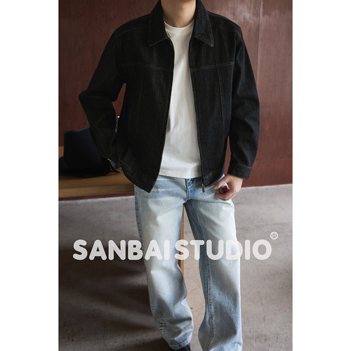 SANBAI叁佰骨线牛仔夹克