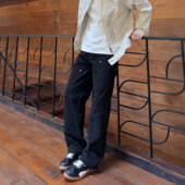 复古工装 美式 裤 男春季 SANBAI叁佰 310g珠帆直筒长裤 双膝伐木裤