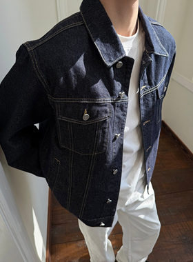 SANBAI叁佰经典TEPY3美式丹宁原牛夹克男春季13oz水洗牛仔外套