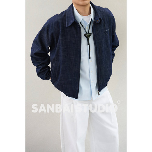 SANBAI叁佰秋季仿牛仔夹克