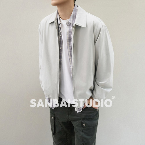 SANBAI纯棉秋季翻领夹克