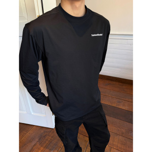 男速干抗菌防晒T恤 宽松运动长袖 SANBAI叁佰 黑盾运动机能系列