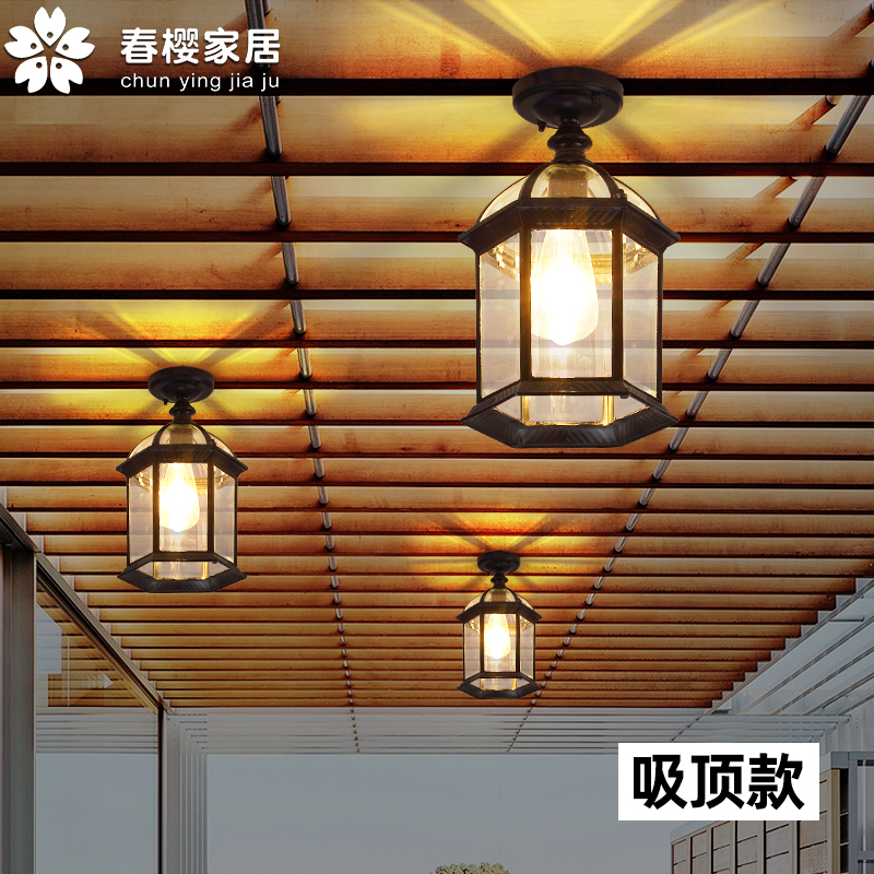 户外吊灯阳台亭子户外防水太阳能灯凉亭玻璃温室专用庭院吸顶灯