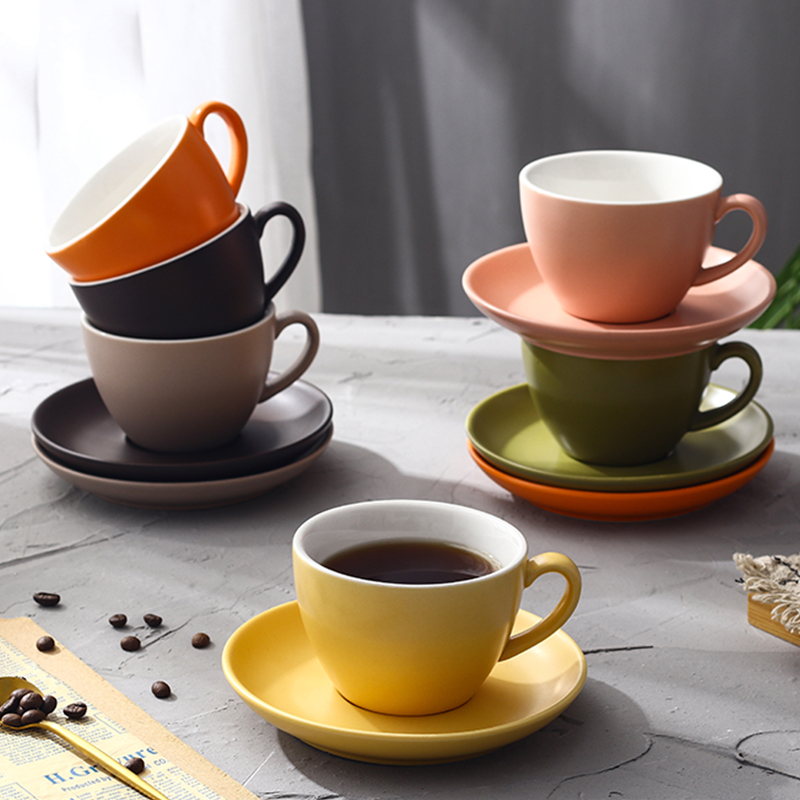 咖啡杯碟套装拿铁陶瓷意式浓缩