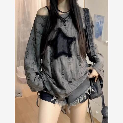 大码胖妹妹灰色机能风辣
