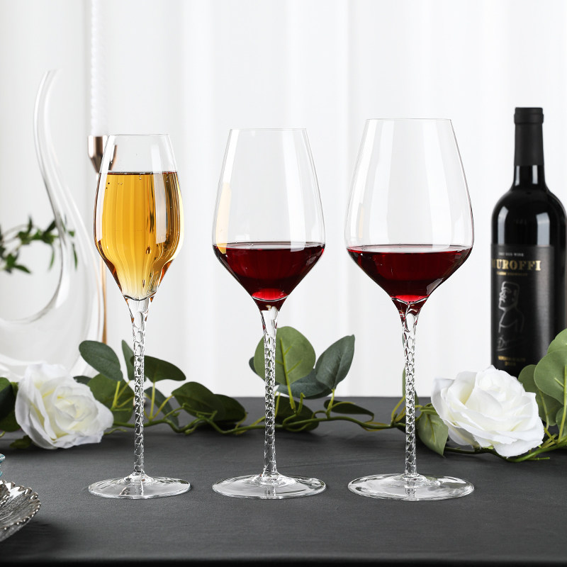 手工扭挺高脚杯水晶玻璃红酒杯螺旋杆葡萄酒杯香槟杯醒酒器,餐饮具,葡萄酒/红酒杯,淘宝优惠券,粉丝福利购,淘宝优惠卷