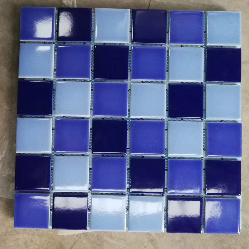 欧式48毫米陶瓷k马赛克瓷砖电视背景墙蓝色卫生间泳池鱼池水池用