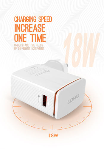 LDNIO新品QC3.0快速充电器港版英规英式欧规安卓手机USB快充电头
