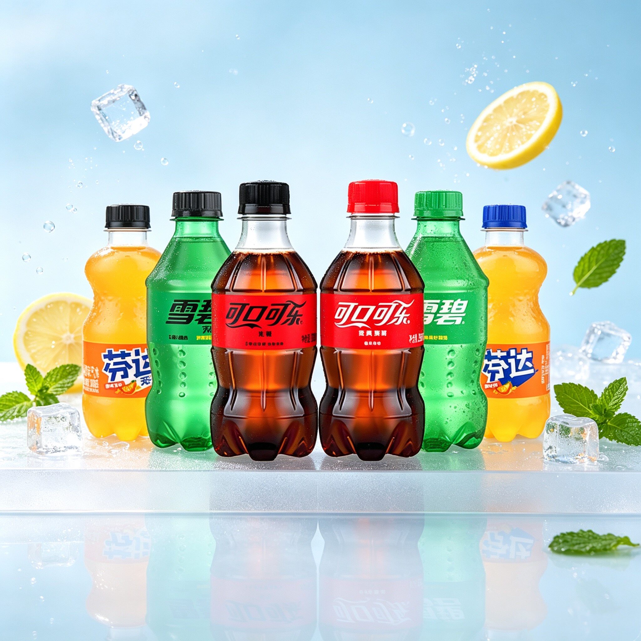 可口可乐\雪碧\芬达300ml*6瓶