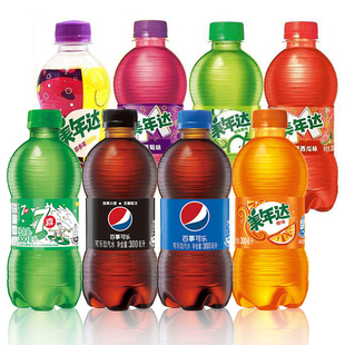 百事可乐原味碳酸饮料300ml*12小瓶整箱装美年达6瓶饮品七喜汽水