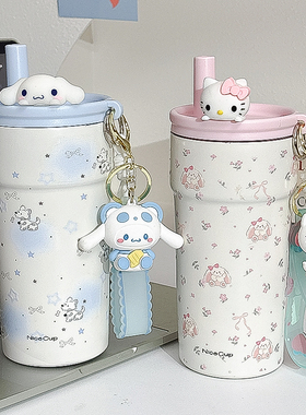 hellokitty保温杯女生高颜值2025新款玉桂狗吸管杯可爱哈喽kitty