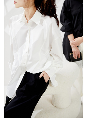 【CY0221362】经典白衬衫 春夏单穿内搭 立体剪裁/温柔通勤上衣