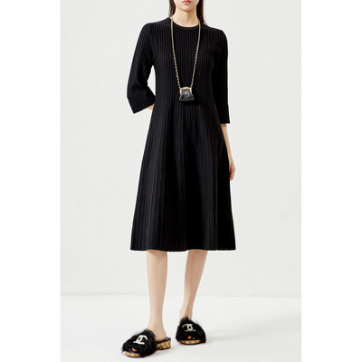 120支羊毛摇曳裙摆3D立体连衣裙