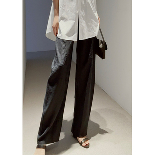 长裤 春女 气场廓形汉麻松紧腰宽松哈伦裤 戎美