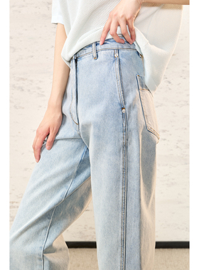 【KZ0101288】高端進口~圆弧裤型/心机扭缝 显瘦遮肉九分牛仔裤