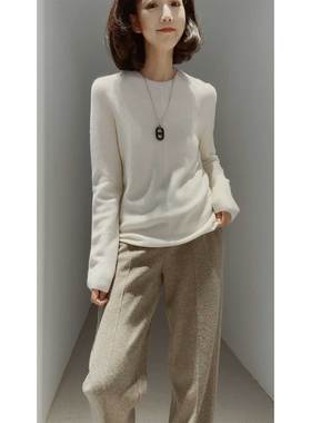 不染色系列~25冬【禾同款/100羊绒/亲肤/无缝】可翻可立/圆领针织