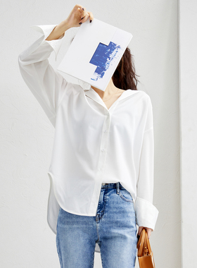 戎美【CY0301368】龙井衬衫 简约利落气质通勤长袖直身衬衣