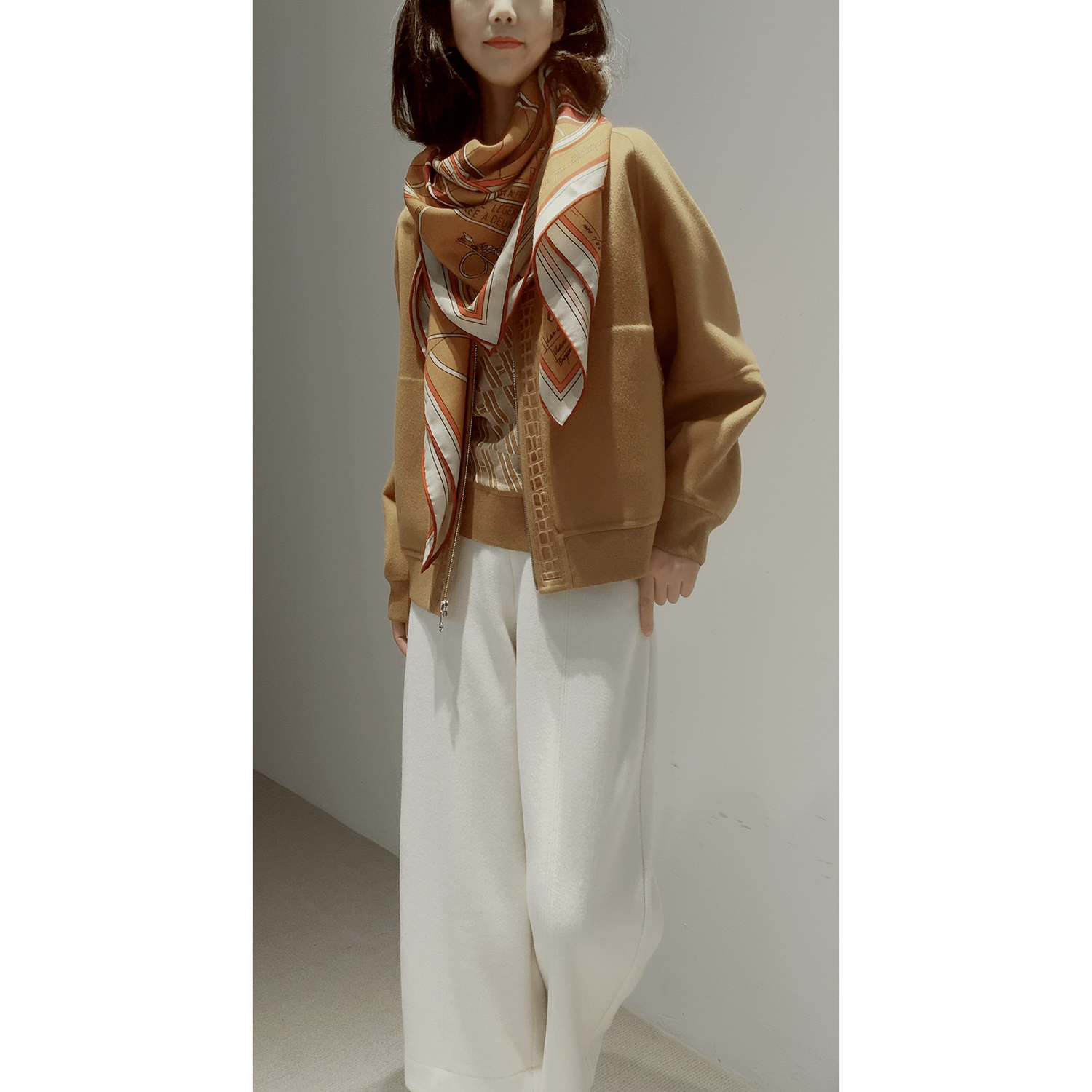 马家初生山羊绒重工肌理绣双面呢